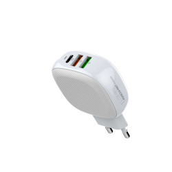 Адаптер мережевий LDNIO Type-C to Lightning Cable A3510Q |2USB/1Type-C, QC/PD, 3A/28.5W|