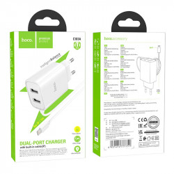Адаптер мережевий Hoco Lightning Cable Courser dual-port charger C103A |2USB, 2.1A|