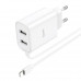Адаптер мережевий Hoco Lightning Cable Courser dual-port charger C103A |2USB, 2.1A|