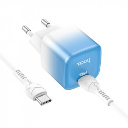 Адаптер мережевий HOCO Type-C to Type-C cable single port charge set C101A |Type-C, PD, 3A/20W|