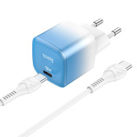 Адаптер мережевий HOCO Type-C to Type-C cable single port charge set C101A |Type-C, PD, 3A/20W|