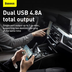 Адаптер автомобільний BASEUS Grain Pro Car Charger |2USB, 4.8A| (CCALLP-02)