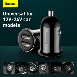 Адаптер автомобільний BASEUS Grain Pro Car Charger |2USB, 4.8A| (CCALLP-02)