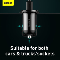Адаптер автомобільний BASEUS Grain Pro Car Charger |2USB, 4.8A| (CCALLP-02)