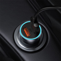 Адаптер автомобільний BASEUS Type-C cable Golden Contactor Pro Dual Quick Charger Car Charger |2USB, 5A/40W, QC| (TZCCJD-A0G)