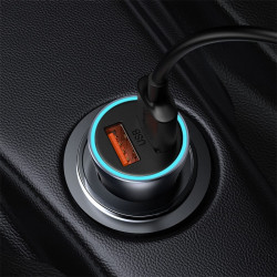 Адаптер автомобільний BASEUS Type-C cable Golden Contactor Pro Dual Quick Charger Car Charger |2USB, 5A/40W, QC| (TZCCJD-A0G)