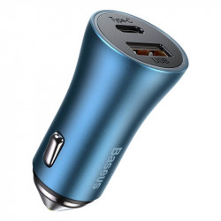 Адаптер автомобільний BASEUS Golden Contactor Pro Dual Quick Charger Car Charger |1USB/1Type-C, 5A/40W, QC/PD| (CCJD-0G)