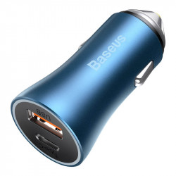 Адаптер автомобільний BASEUS Golden Contactor Pro Dual Quick Charger Car Charger |1USB/1Type-C, 5A/40W, QC/PD| (CCJD-0G)