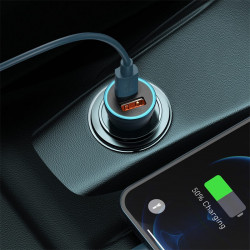 Адаптер автомобільний BASEUS Golden Contactor Pro Dual Quick Charger Car Charger |1USB/1Type-C, 5A/40W, QC/PD| (CCJD-0G)