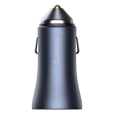 Адаптер автомобільний BASEUS Golden Contactor Pro Dual Quick Charger Car Charger |1USB/1Type-C, 5A/40W, QC/PD| (CCJD-0G)