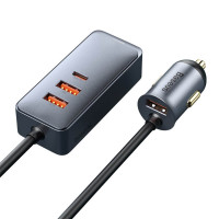 Адаптер автомобільний BASEUS Share Together PPS multi-port Fast charging Car charger with cord |3USB/1Type-C, 3A/120W, QC/PD, 1.5m| (CCBT-B0G)