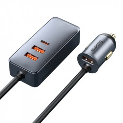 Адаптер автомобільний BASEUS Share Together PPS multi-port Fast charging Car charger with cord |3USB/1Type-C, 3A/120W, QC/PD, 1.5m| (CCBT-B0G)