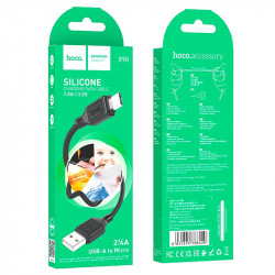 Кабель Hoco Micro USB Cool silicone charging data cable X90 |1m, 2.4A|