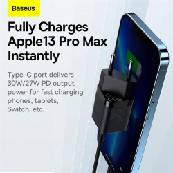 Адаптер мережевий Baseus GAN3 Fast Charger 1C |Type-C, 30W/3A, PD/QC| (CCGN010101)