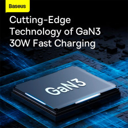 Адаптер мережевий Baseus GAN3 Fast Charger 1C |Type-C, 30W/3A, PD/QC| (CCGN010101)