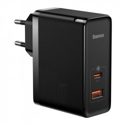 Адаптер мережевий Baseus Type-C to Typc-C cable Gan5 Pro Fast Charger |1USB/1Type-C, PD/QC, 100W/3A| (CCGP090202)