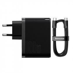 Адаптер мережевий Baseus Type-C to Typc-C cable Gan5 Pro Fast Charger |1USB/1Type-C, PD/QC, 100W/3A| (CCGP090202)