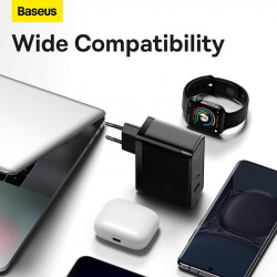 Адаптер мережевий Baseus Type-C to Typc-C cable Gan5 Pro Fast Charger |1USB/1Type-C, PD/QC, 100W/3A| (CCGP090202)