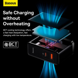 Адаптер мережевий Baseus Type-C to Typc-C cable Gan5 Pro Fast Charger |1USB/1Type-C, PD/QC, 100W/3A| (CCGP090202)