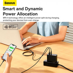 Адаптер мережевий Baseus Type-C to Typc-C cable Gan5 Pro Fast Charger |1USB/1Type-C, PD/QC, 100W/3A| (CCGP090202)