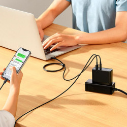Адаптер мережевий Baseus Type-C to Typc-C cable Gan5 Pro Fast Charger |1USB/1Type-C, PD/QC, 100W/3A| (CCGP090202)