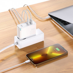 Адаптер мережевий Baseus Type-C to Typc-C cable Gan5 Pro Fast Charger |1USB/1Type-C, PD/QC, 100W/3A| (CCGP090202)