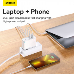Адаптер мережевий Baseus Type-C to Typc-C cable Gan5 Pro Fast Charger |1USB/1Type-C, PD/QC, 100W/3A| (CCGP090202)