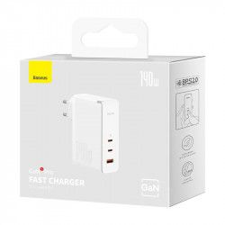 Адаптер мережевий Baseus Type-C to Typc-C cable Gan5 Pro Fast Charger |1USB/2Type-C, PD/QC, 140W/5A| (CCGP100202)