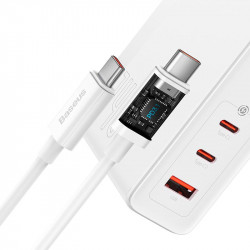 Адаптер мережевий Baseus Type-C to Typc-C cable Gan5 Pro Fast Charger |1USB/2Type-C, PD/QC, 140W/5A| (CCGP100202)