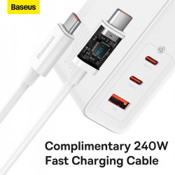 Адаптер мережевий Baseus Type-C to Typc-C cable Gan5 Pro Fast Charger |1USB/2Type-C, PD/QC, 140W/5A| (CCGP100202)