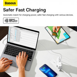 Адаптер мережевий Baseus Type-C to Typc-C cable Gan5 Pro Fast Charger |1USB/2Type-C, PD/QC, 140W/5A| (CCGP100202)