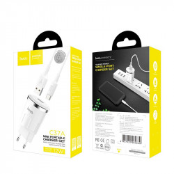 Адаптер мережевий Hoco Thunder Micro cable C37A |1USB, 2.4A|