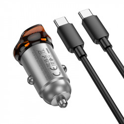 Адаптер автомобільний Hoco Rigorous single port Car charger NZ16 (Type-C to Type-C set) |1Type-C, 30W/3A, PD20W/QC|