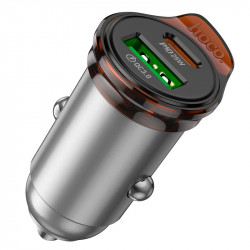 Адаптер автомобільний Hoco Rigorous dual port Car charger NZ16A |1USB/1Type-C, 43W/3A, PD25W/QC|