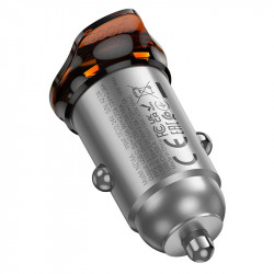 Адаптер автомобільний Hoco Rigorous dual port Car charger NZ16A |1USB/1Type-C, 43W/3A, PD25W/QC|