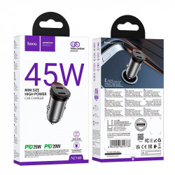 Адаптер автомобільний Hoco Rigorous port Car charger NZ16B |2Type-C, 45W/3A, PD25W/QC|