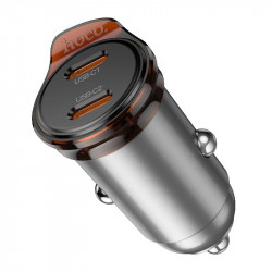 Адаптер автомобільний Hoco Rigorous port Car charger NZ16B |2Type-C, 45W/3A, PD25W/QC|