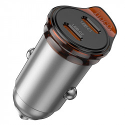 Адаптер автомобільний Hoco Rigorous port Car charger NZ16B |2Type-C, 45W/3A, PD25W/QC|