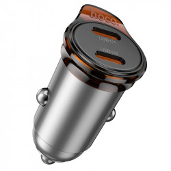Адаптер автомобільний Hoco Rigorous port Car charger NZ16B |2Type-C, 45W/3A, PD25W/QC|