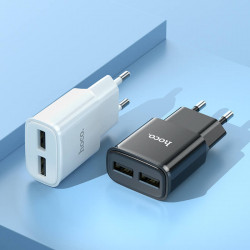 Адаптер мережевий HOCO Star round dual Port charger C88A |2USB, 2.4A|