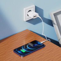 Адаптер мережевий HOCO Star round dual Port charger C88A |2USB, 2.4A|