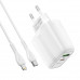 Адаптер мережевий HOCO Type-C to Lightning Cable Powerful dual Port charger set N11 |1USB/1Type-C, PD/QC, 20W/3A|