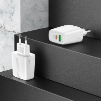 Адаптер мережевий HOCO Type-C to Lightning Cable Powerful dual Port charger set N11 |1USB/1Type-C, PD/QC, 20W/3A|