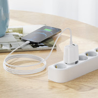 Адаптер мережевий HOCO Type-C to Lightning Cable Powerful dual Port charger set N11 |1USB/1Type-C, PD/QC, 20W/3A|