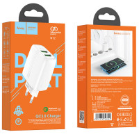 Адаптер мережевий HOCO Yizhan Dual Port N12 |2USB, 3A,QC3.0, 18W|