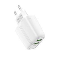 Адаптер мережевий HOCO Yizhan Dual Port N12 |2USB, 3A,QC3.0, 18W|