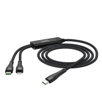 Кабель Hoco Combo Type-C to Type-C / Lightning Super U102 |1.5m, 3A,100W/20W|