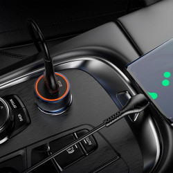 Адаптер автомобільний Hoco Micro USB Cable Blue shield single port Car charger Z46 |1USB, 18W/3A, QC|