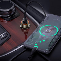Адаптер автомобільний Hoco Micro USB Cable Blue shield single port Car charger Z46 |1USB, 18W/3A, QC|