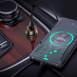 Адаптер автомобільний Hoco Micro USB Cable Blue shield single port Car charger Z46 |1USB, 18W/3A, QC|